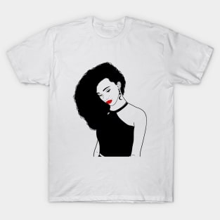 Schöne Frau mit Locken - Geschenk - Beauty T-Shirt